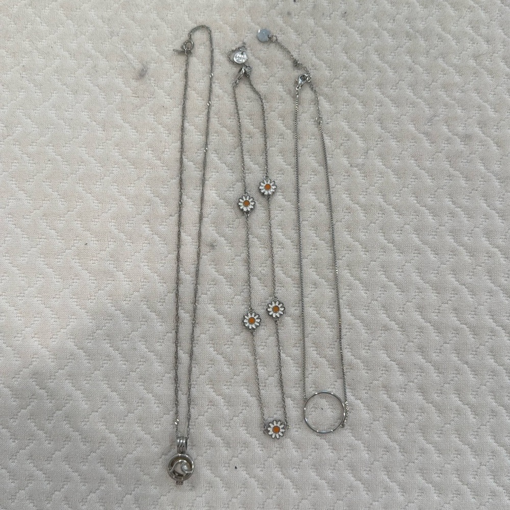 3 sliver necklaces